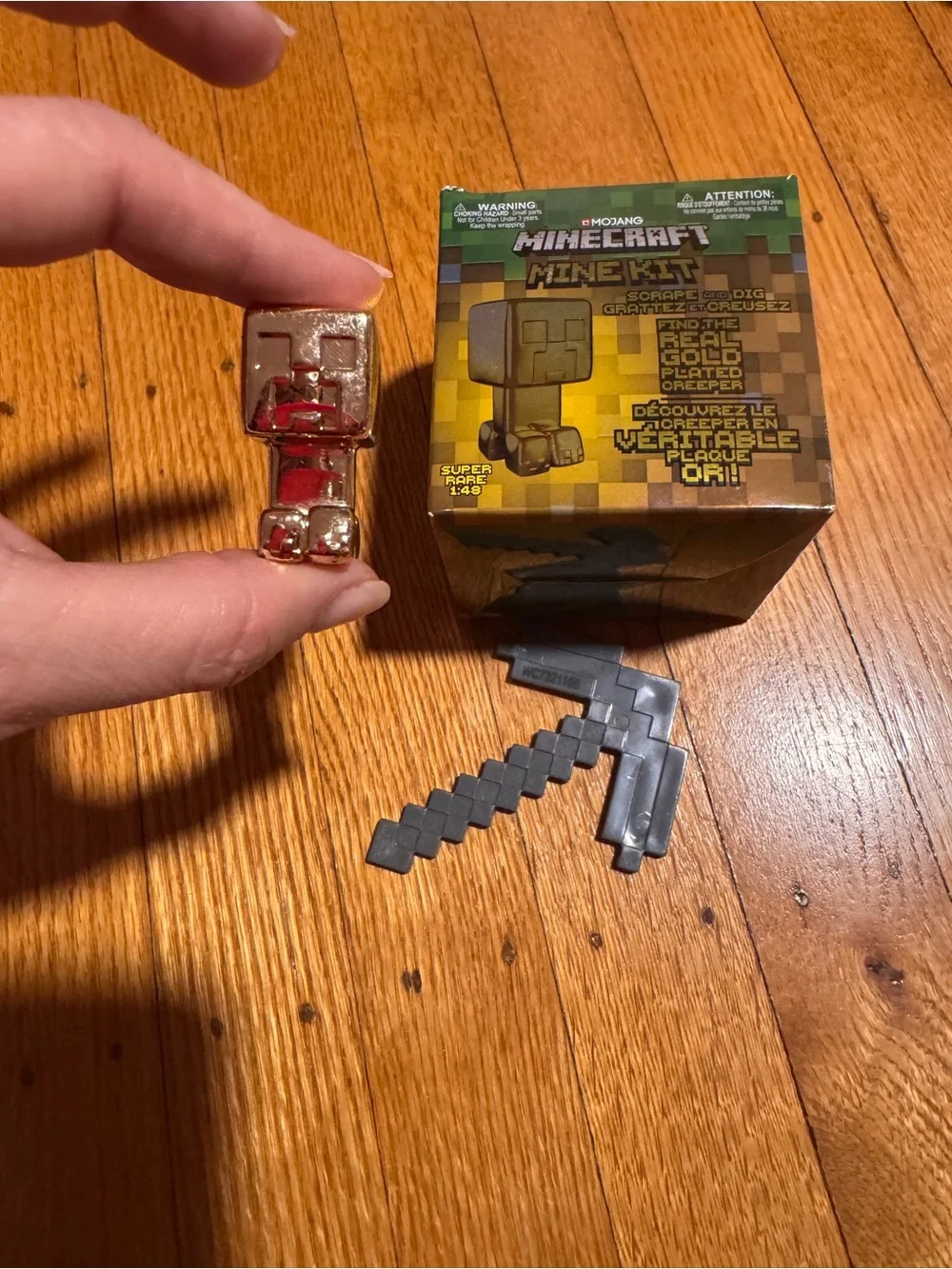 Rare Minecraft Real Gold Plated Creeper From Mine Kit - Picture 1 of 4